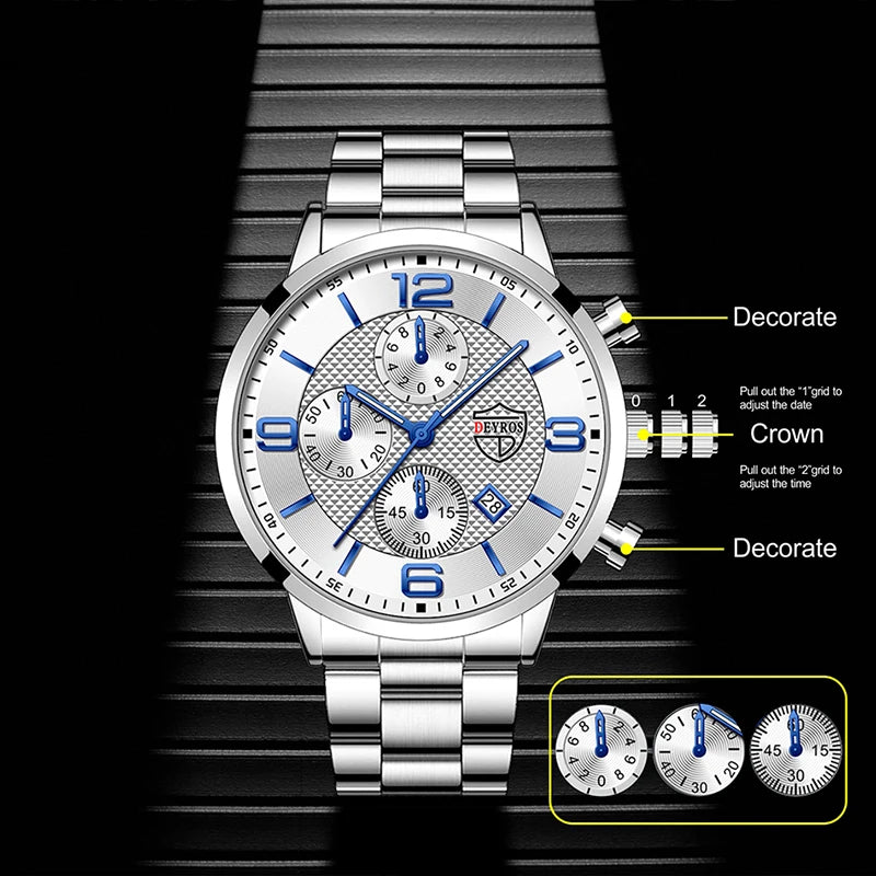 reloj hombre Luxury Business Men Watchs Stainless Steel