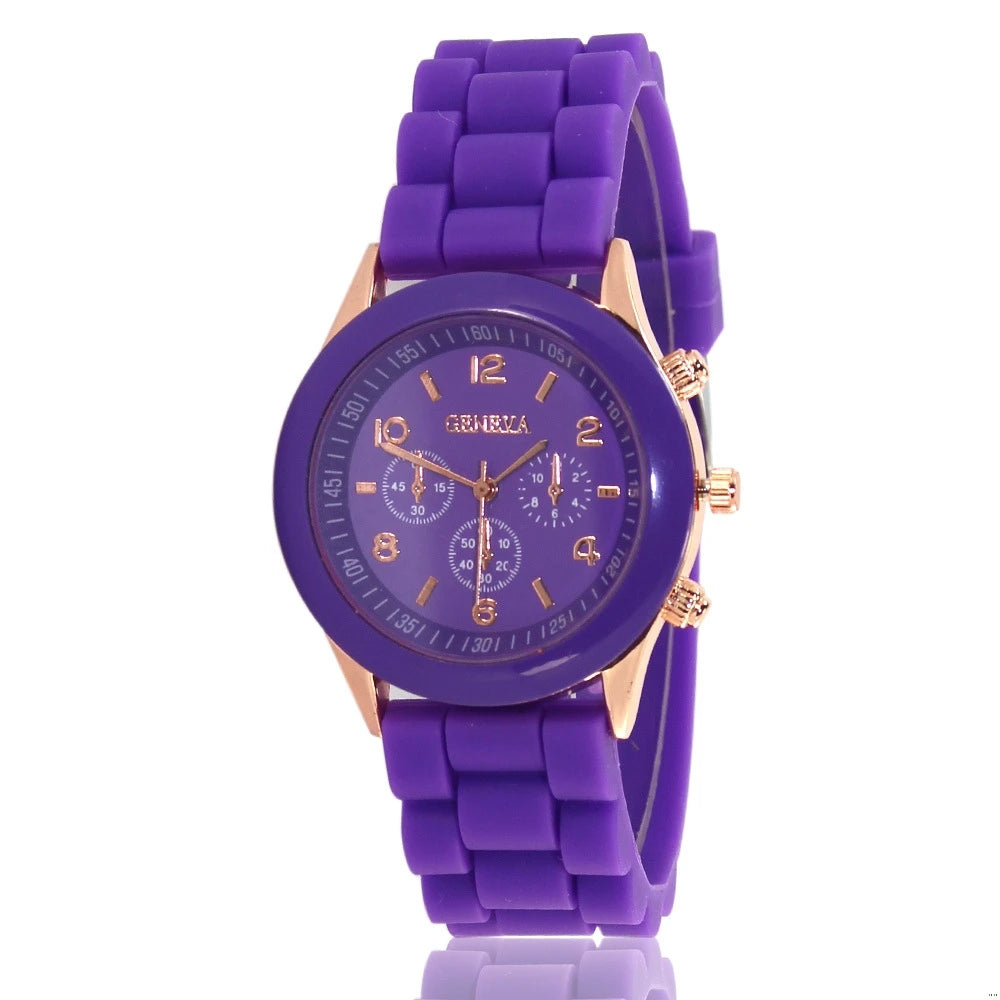 Fashion Geneva Children Quartz Watch Ladies Purple