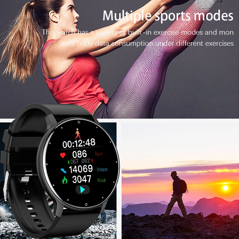 LIGE 2024 New Smart Watch Men Full Touch Screen Sport Fitness