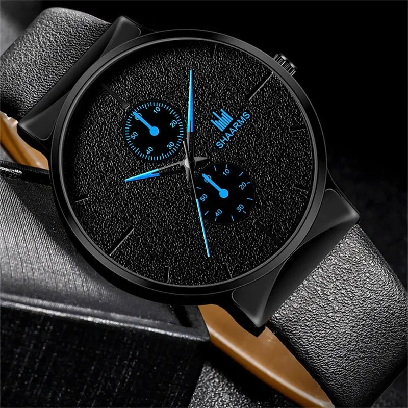 2pcs Set Fashion Mens Sports Watches Man Business