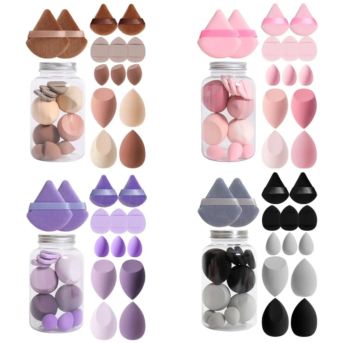 14pc Makeup Sponge Set With Storage Jar