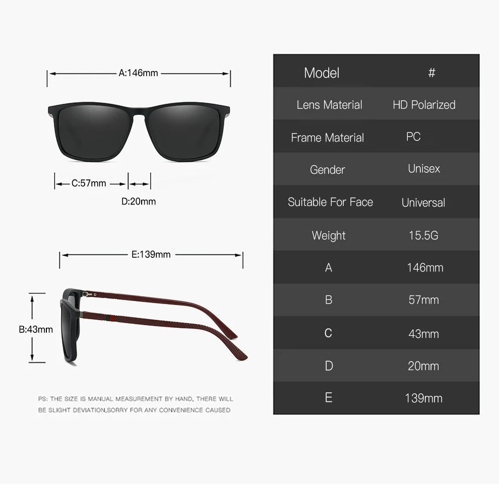 New Fashion Polarized Sunglasses for Men Ultra Light Sun Glasses