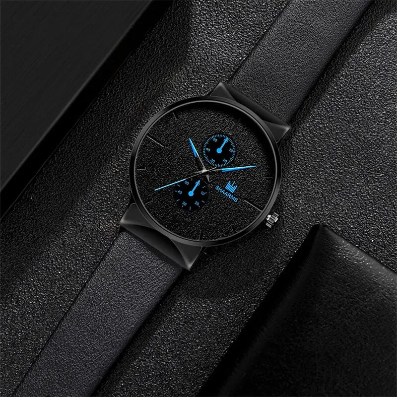 2pcs Set Fashion Mens Sports Watches Man Business