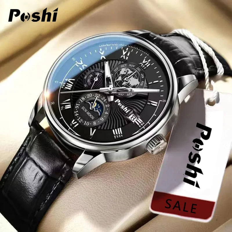 Swiss Brand POSHI Men Watch Fashion Top