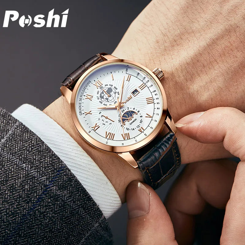 Swiss Brand POSHI Men Watch Fashion Top