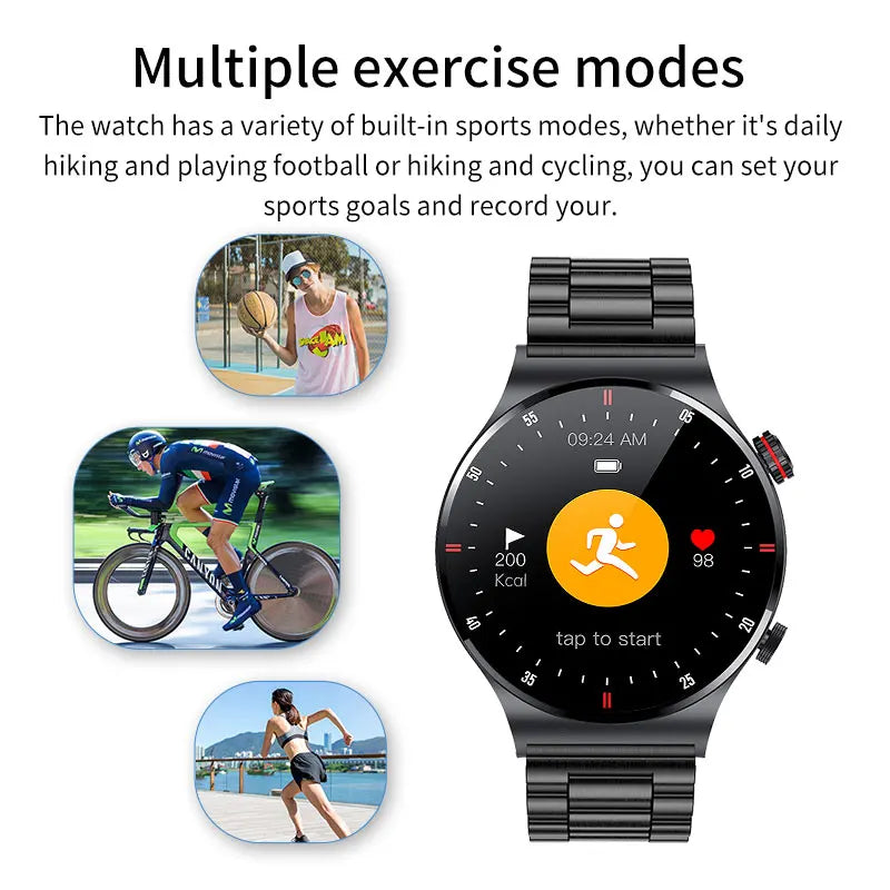 LIGE New Bluetooth Call Smart watch Men Full touch Screen Sports fitness watch