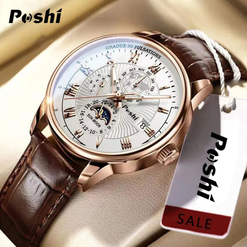 Swiss Brand POSHI Men Watch Fashion Top