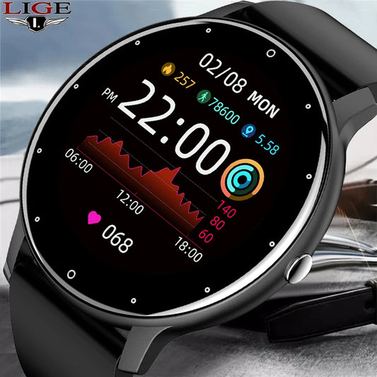 LIGE 2024 New Smart Watch Men Full Touch Screen Sport Fitness