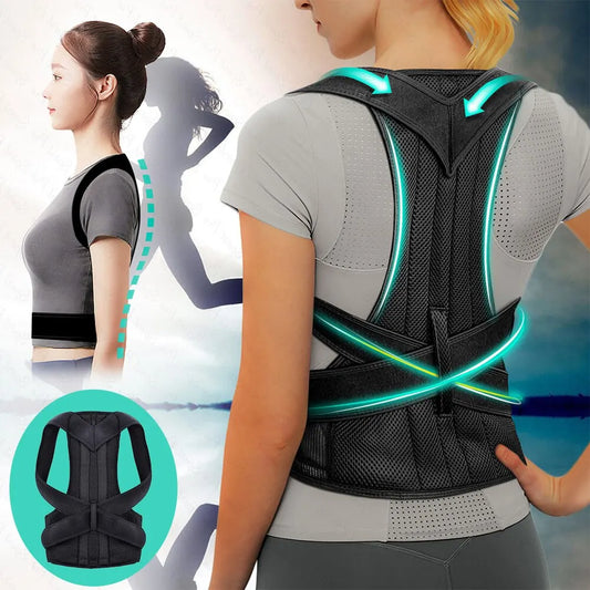 Adjustable Back Posture Corrector With Breathable Shoulder