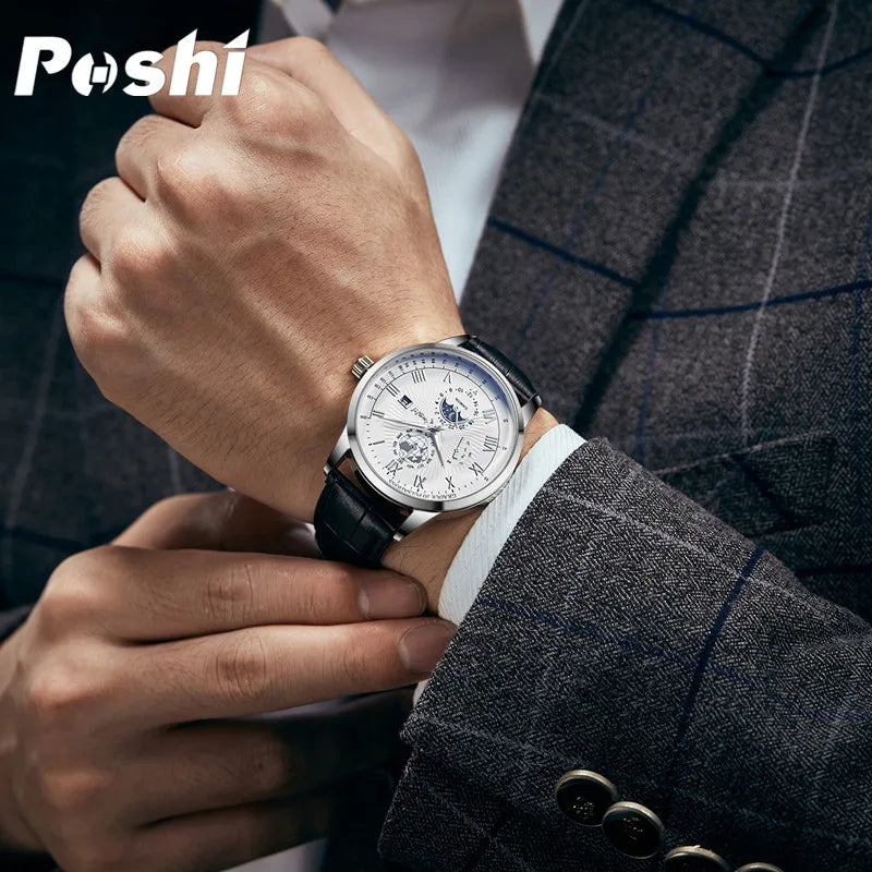 Swiss Brand POSHI Men Watch Fashion Top