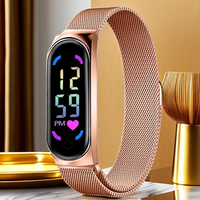 2024 New LED Women Watches for Girls Magnetic Watchband