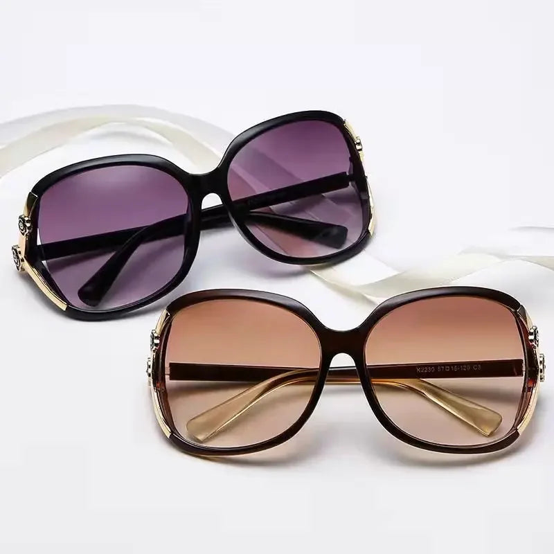 New Large Frame Circular Shape Sunglasses Women's