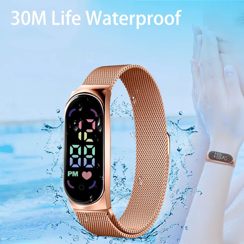 2024 New LED Women Watches for Girls Magnetic Watchband