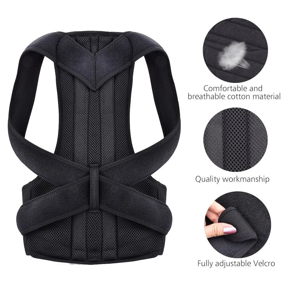 Adjustable Back Posture Corrector With Breathable Shoulder