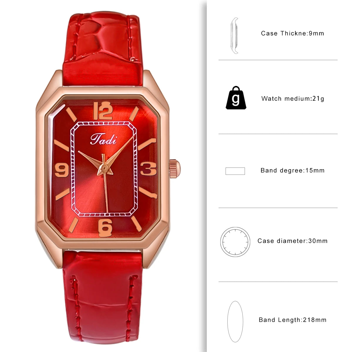 Casual Women Watch Pu Leather Wristwatch Women Watches